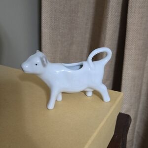 White Ceramic Mini Cow Creamer 4.5 x 3 Inches